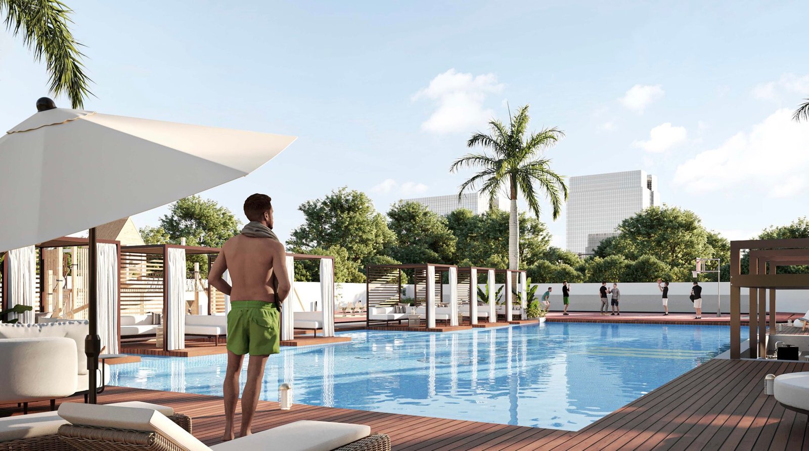 Modern high-rise residence offering panoramic ocean views.