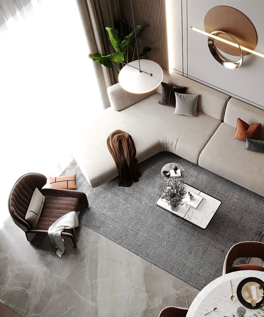 Modern high-rise residence offering panoramic ocean views.