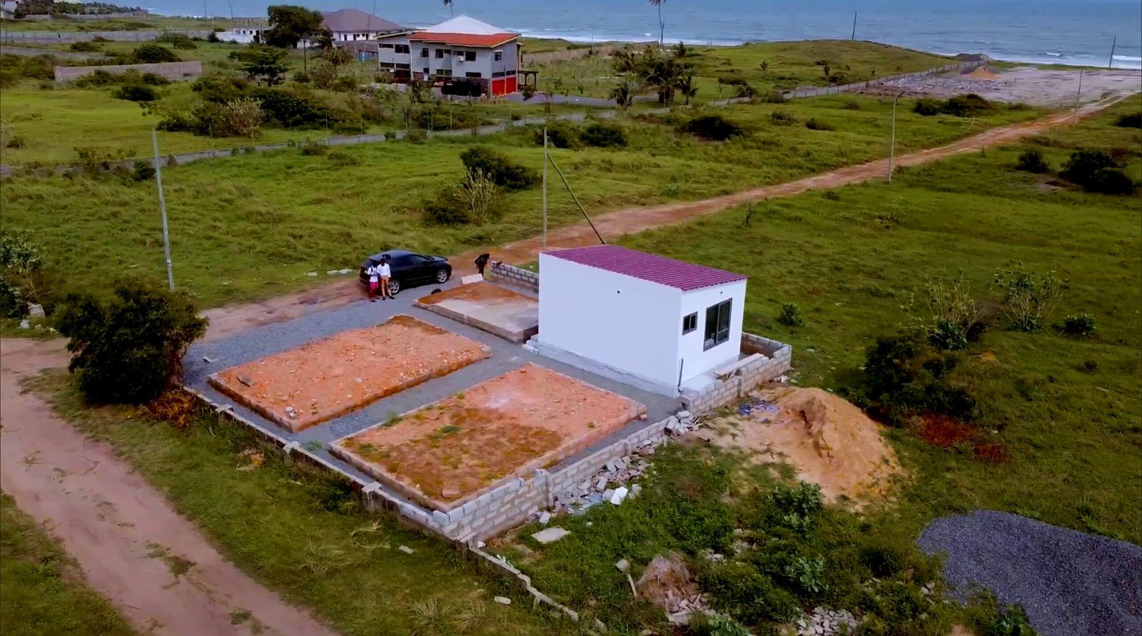 Plot of land and studio- style pod for Sale in Prampram, Ghana – Investment Opportunity Near the Ocean